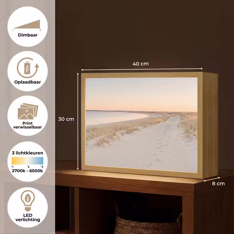 Lightbox - Wandlamp - Kustlijn - Horizon - Hek — 10