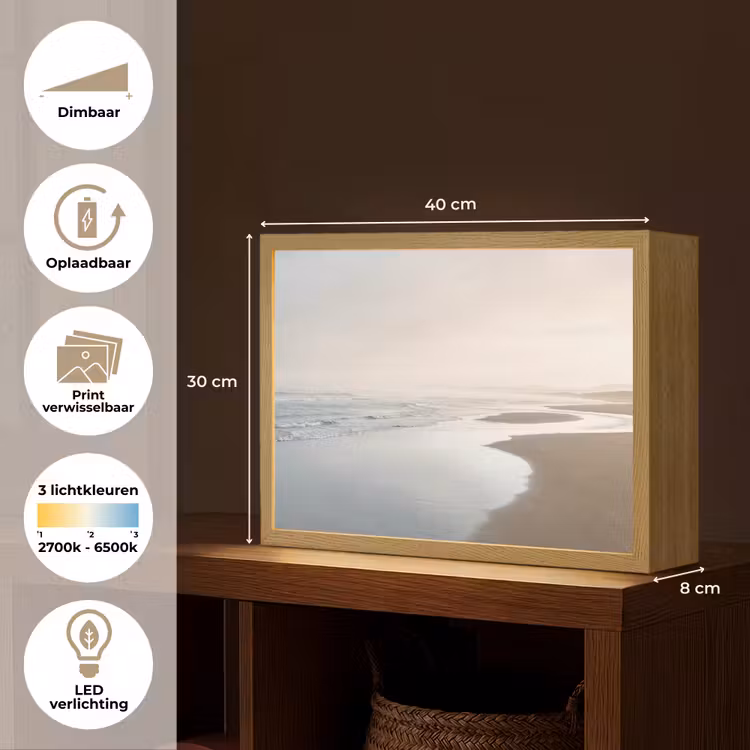 Lightbox - Wandlamp - Kustlijn - Strand - Oceaan — 10