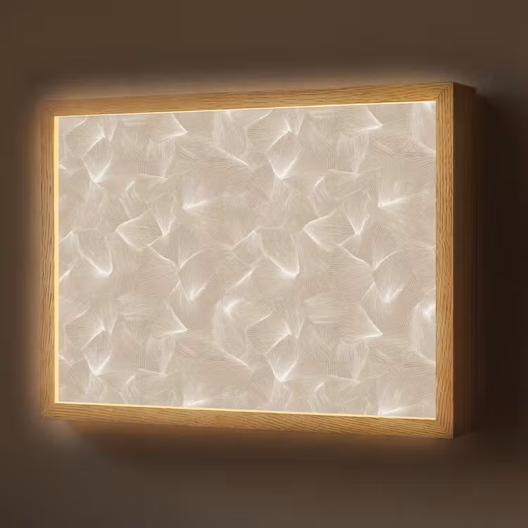 Lightbox - Wandlamp - Organisch - Textuur - Beige — 1