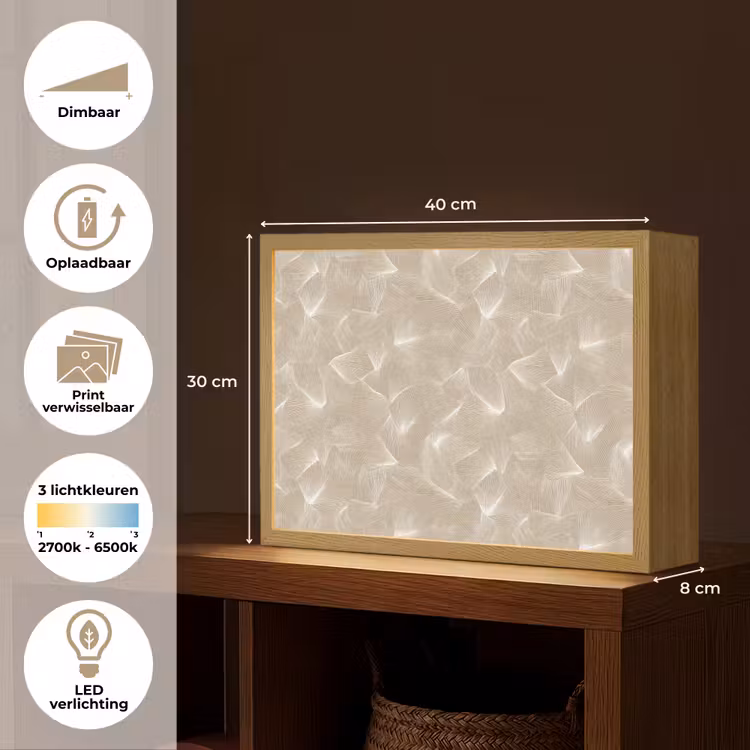 Lightbox - Wandlamp - Organisch - Textuur - Beige — 10
