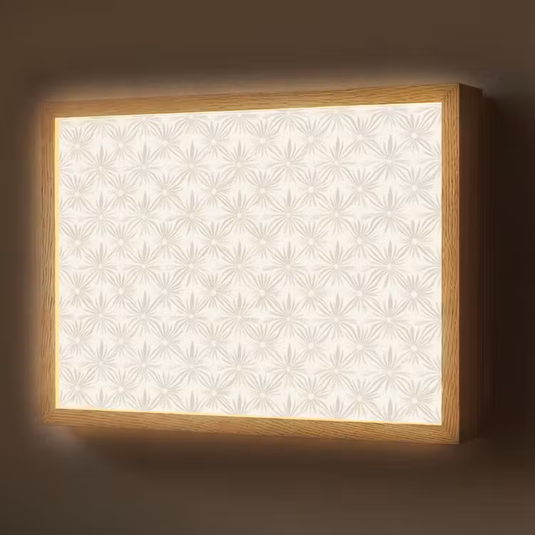 Lightbox - Wandlamp - Patroon - Bloemen - Beige — 1
