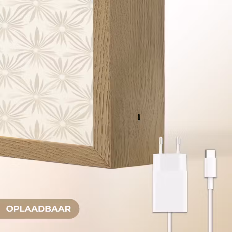 Lightbox - Wandlamp - Patroon - Bloemen - Beige — 7