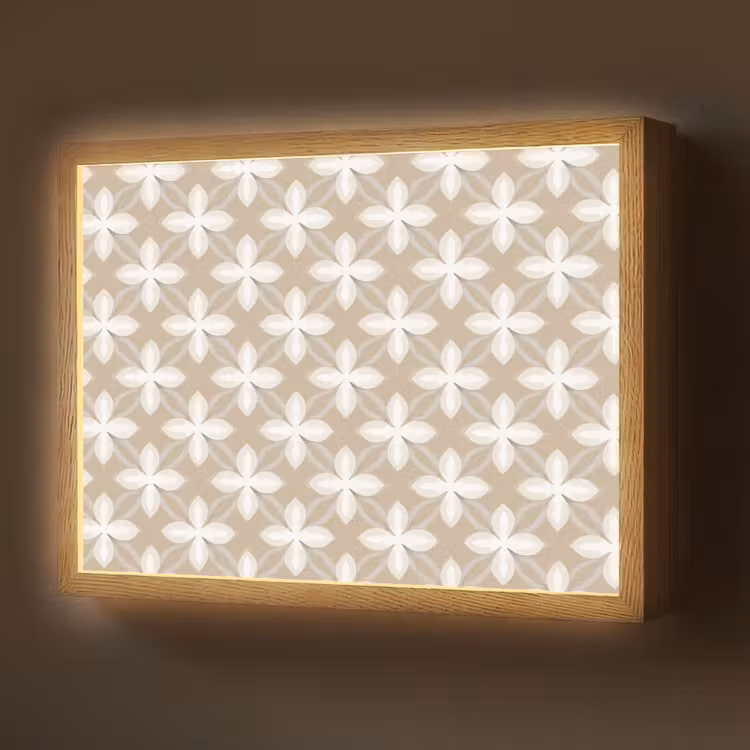 Lightbox - Wandlamp - Patroon - Symmetrisch - Beige — 1