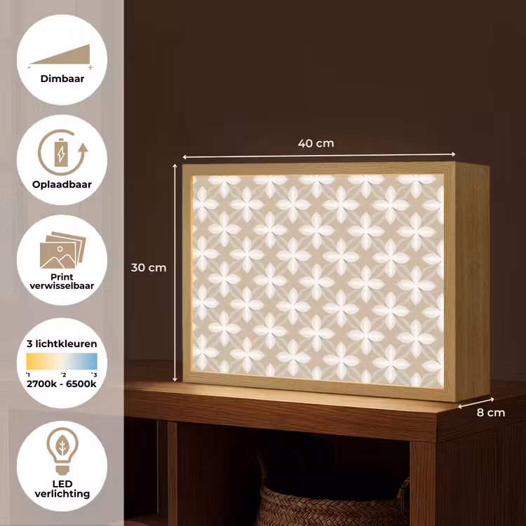 Lightbox - Wandlamp - Patroon - Symmetrisch - Beige — 10