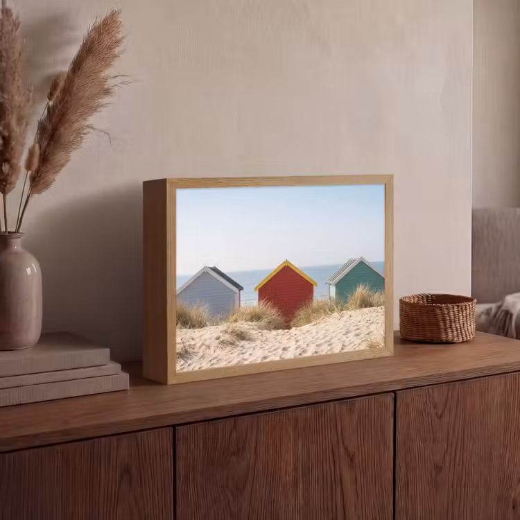 Lightbox - Wandlamp - Strand - Huisjes - Kleurrijk - Duinen — 4