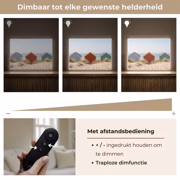 Lightbox - Wandlamp - Strand - Huisjes - Kleurrijk - Duinen — 9