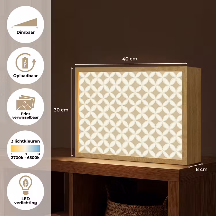 Lightbox - Wandlamp - Symmetrisch - Motief - Beige — 10