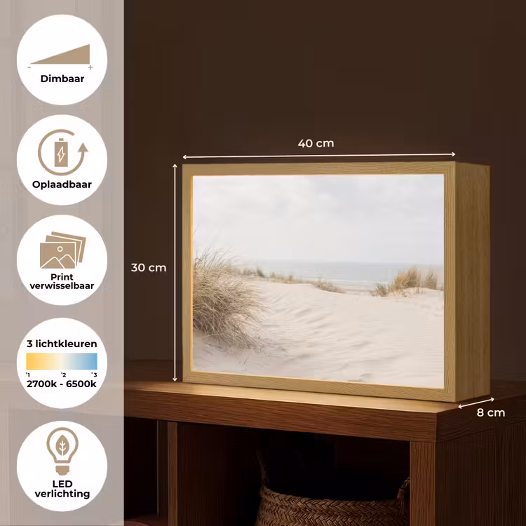 Lightbox - Wandlamp - Wolken - Duinlandschap - Zand — 10