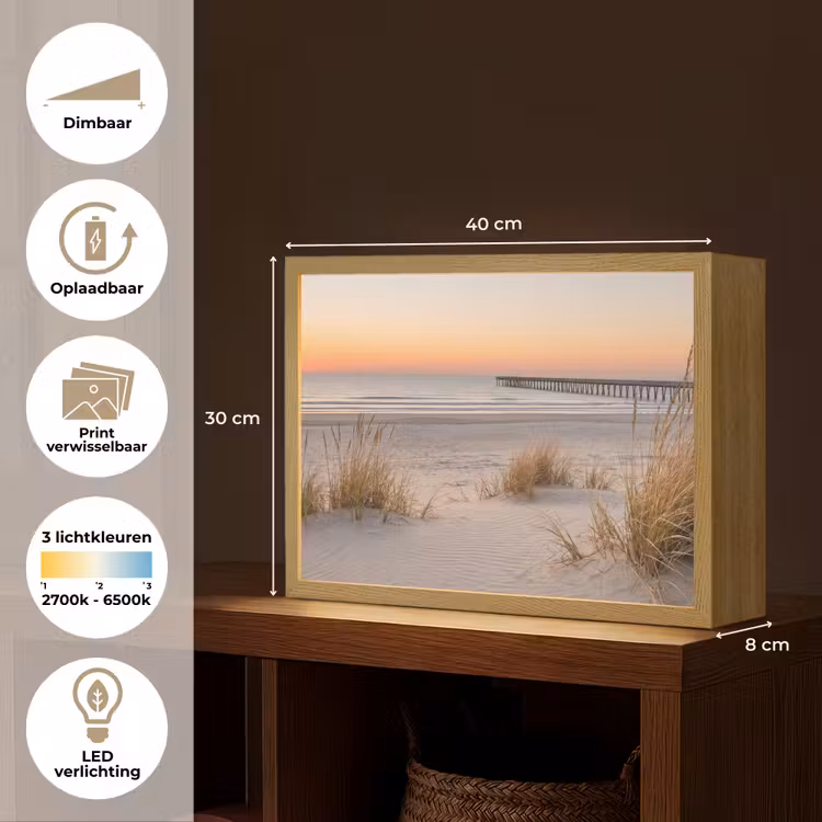 Lightbox - Wandlamp - Pier - Zonsondergang - Strand — 10