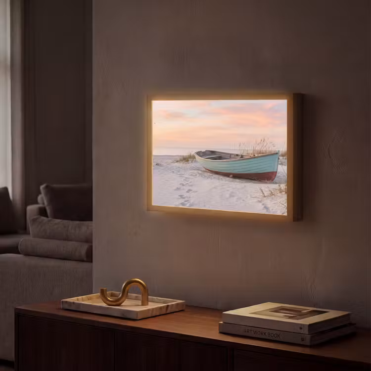 Lightbox - Wandlamp - Rustiek - Roeiboot - Zandstrand — 2