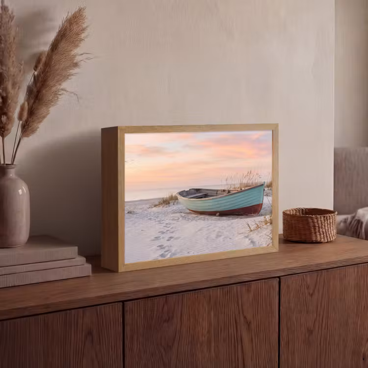 Lightbox - Wandlamp - Rustiek - Roeiboot - Zandstrand — 4