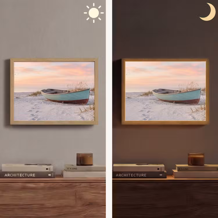 Lightbox - Wandlamp - Rustiek - Roeiboot - Zandstrand — 6