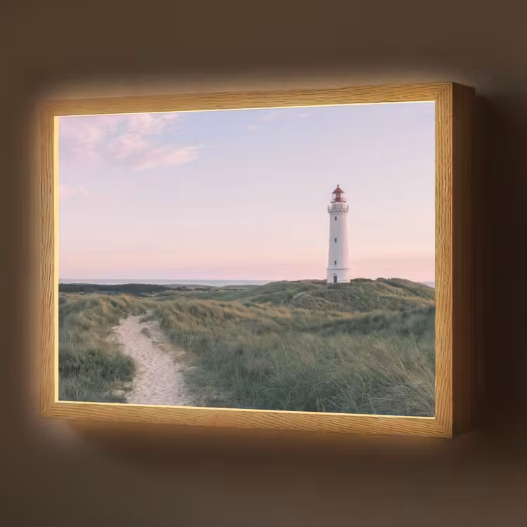 Lightbox - Wandlamp - Vuurtoren - Duinlandschap - Zee — 1