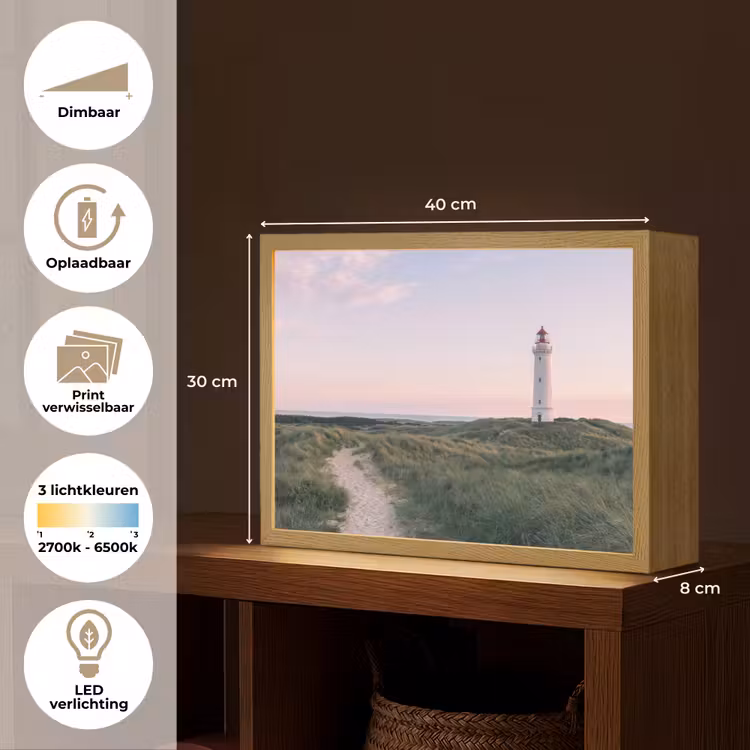 Lightbox - Wandlamp - Vuurtoren - Duinlandschap - Zee — 10