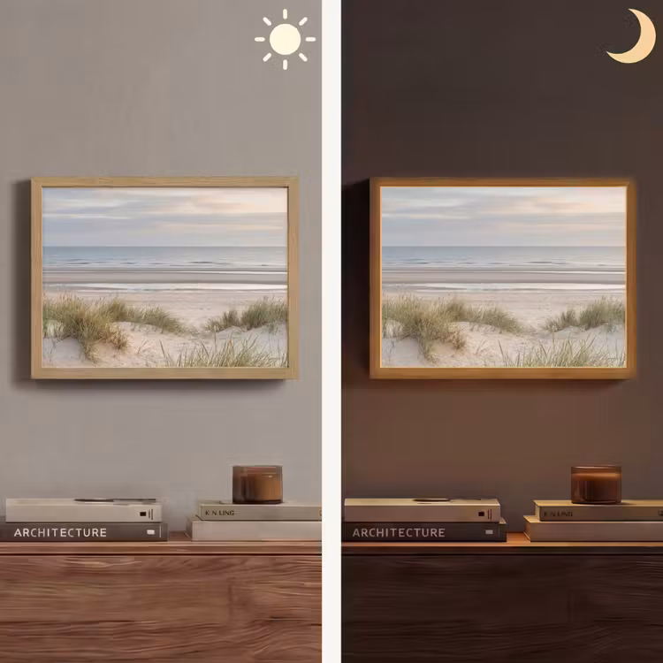 Lightbox - Wandlamp - Zandstrand - Bewolkt - Duinen — 6