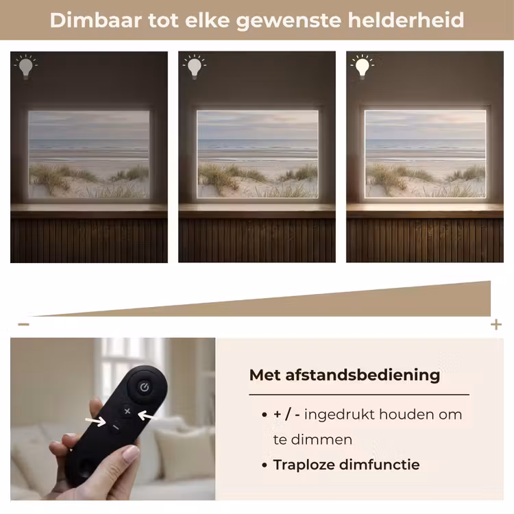 Lightbox - Wandlamp - Zandstrand - Bewolkt - Duinen — 9