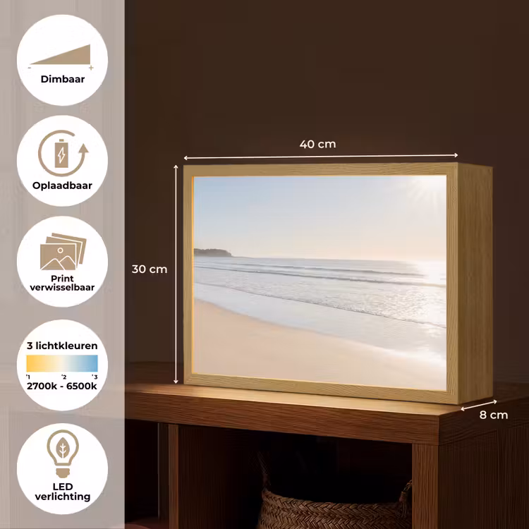 Lightbox - Wandlamp - Zee - Zon - Zand — 10