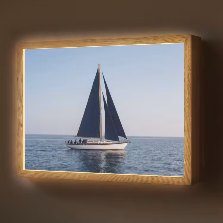 Lightbox - Wandlamp - Zeilboot - Zee - Blauw — 1