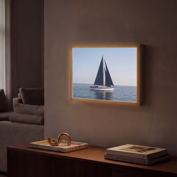 Lightbox - Wandlamp - Zeilboot - Zee - Blauw — 2