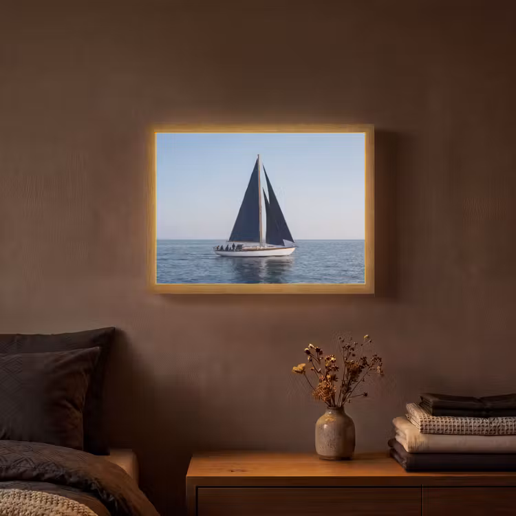 Lightbox - Wandlamp - Zeilboot - Zee - Blauw — 3