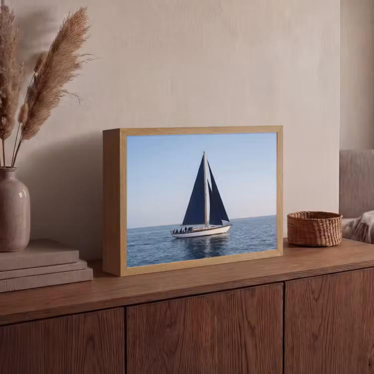 Lightbox - Wandlamp - Zeilboot - Zee - Blauw — 4