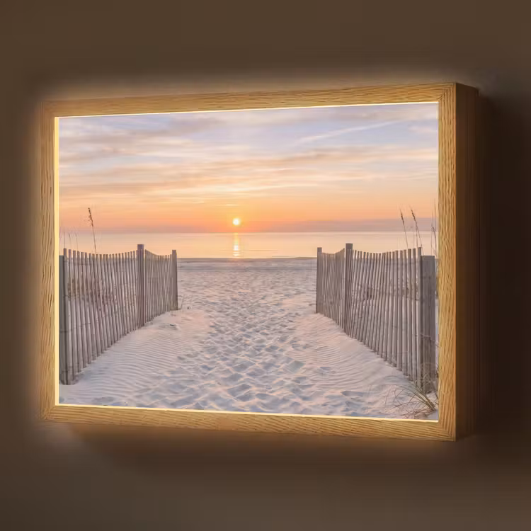 Lightbox - Wandlamp - Zonsondergang - Strand - Zand — 1