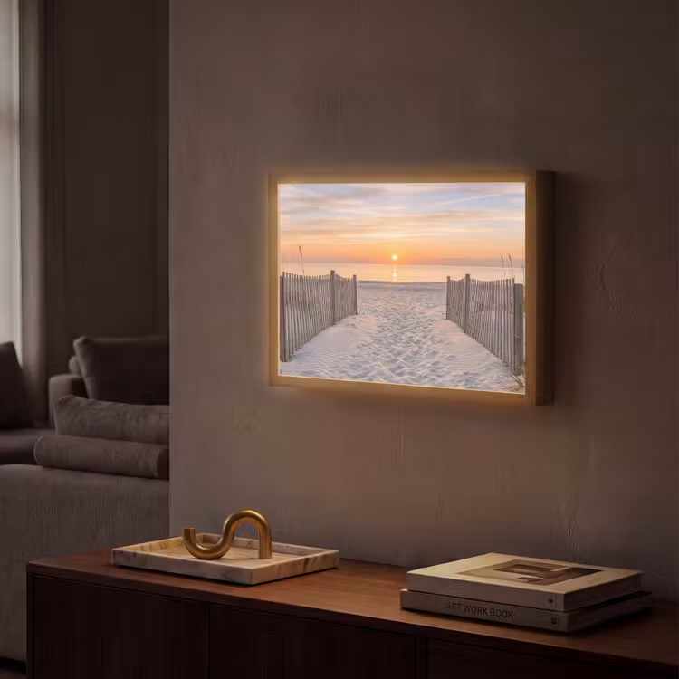 Lightbox - Wandlamp - Zonsondergang - Strand - Zand — 2