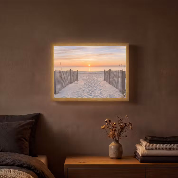 Lightbox - Wandlamp - Zonsondergang - Strand - Zand — 3