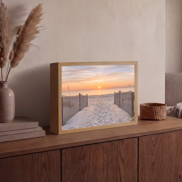 Lightbox - Wandlamp - Zonsondergang - Strand - Zand — 4