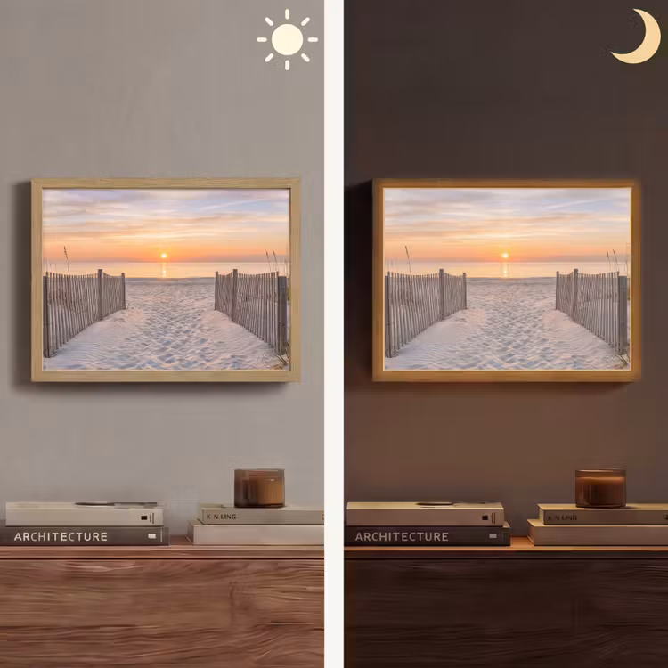Lightbox - Wandlamp - Zonsondergang - Strand - Zand — 6
