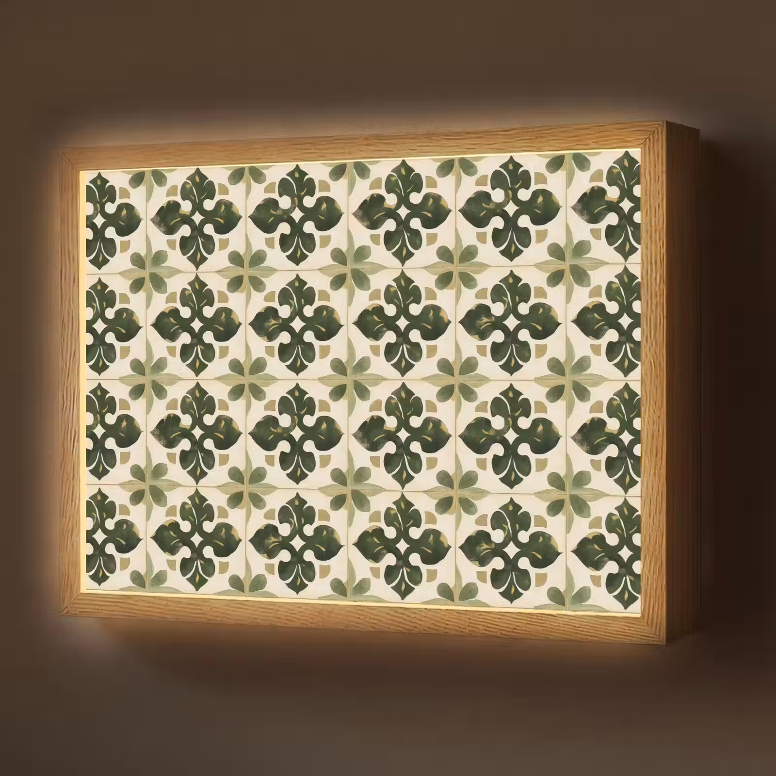 Lightbox - Wandlamp - Patroon - Tegel - Groen — 1