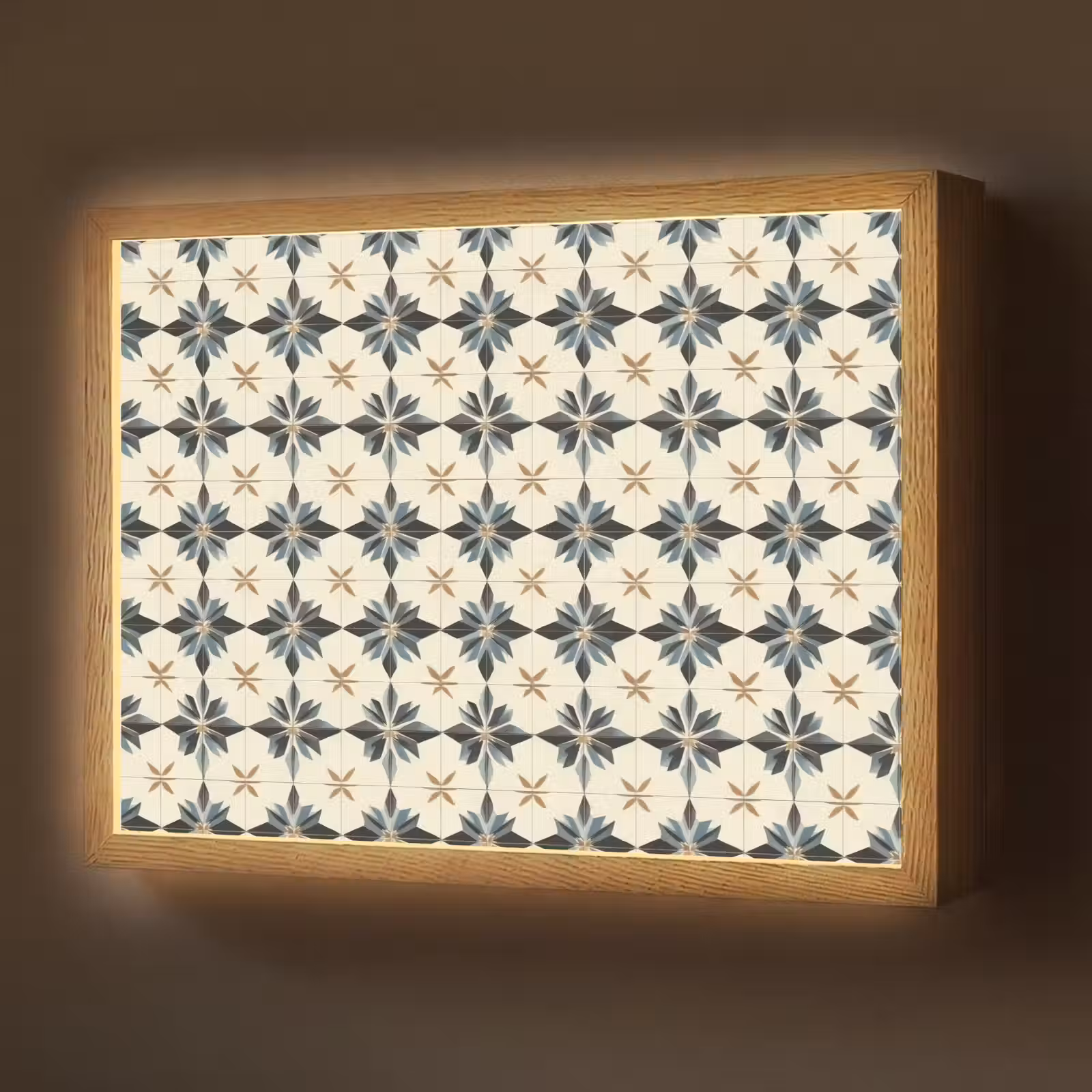 Lightbox - Wandlamp - Sierlijk - Ornament - Blauw — 1