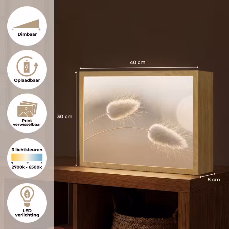 Lightbox - Wandlamp - Hazestaartgras - Graanharen - Zonlicht — 10