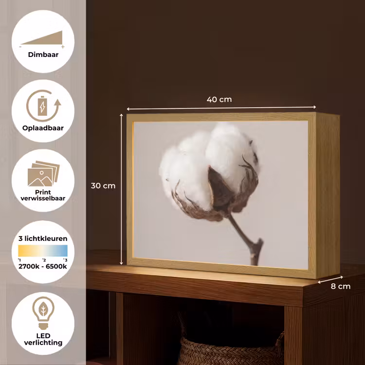 Lightbox - Wandlamp - Katoenbol - Minimalistisch - Wit — 10