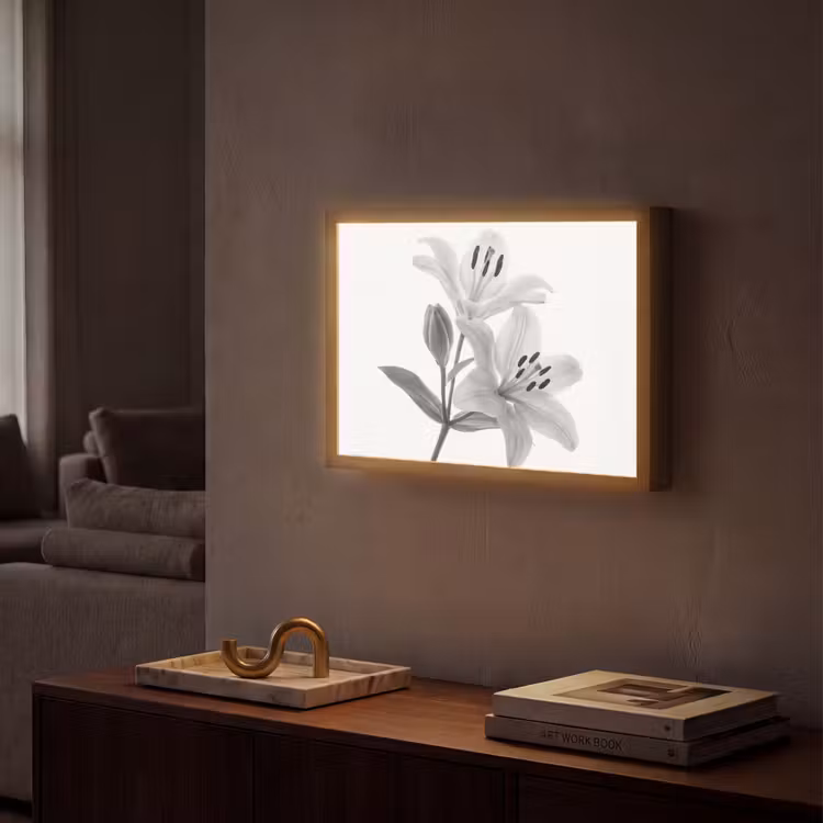 Lightbox - Wandlamp - Lelies - Elegant - Zwart - Wit — 2