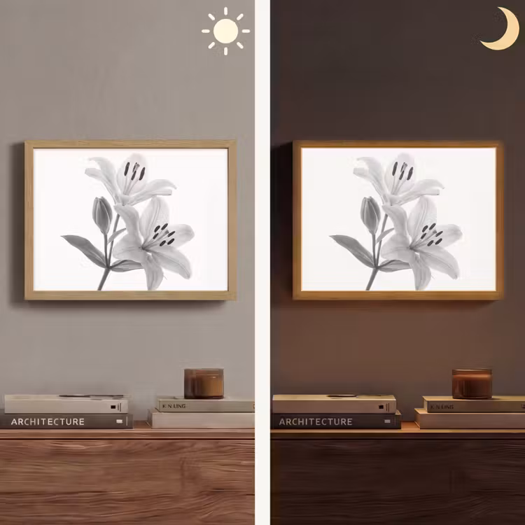 Lightbox - Wandlamp - Lelies - Elegant - Zwart - Wit — 6