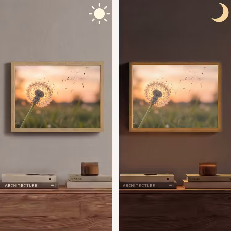 Lightbox - Wandlamp - Paardenbloem - Zonsondergang - Veld — 6