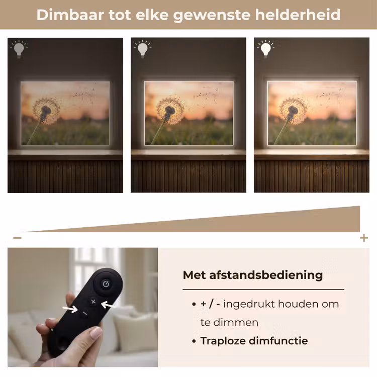 Lightbox - Wandlamp - Paardenbloem - Zonsondergang - Veld — 9