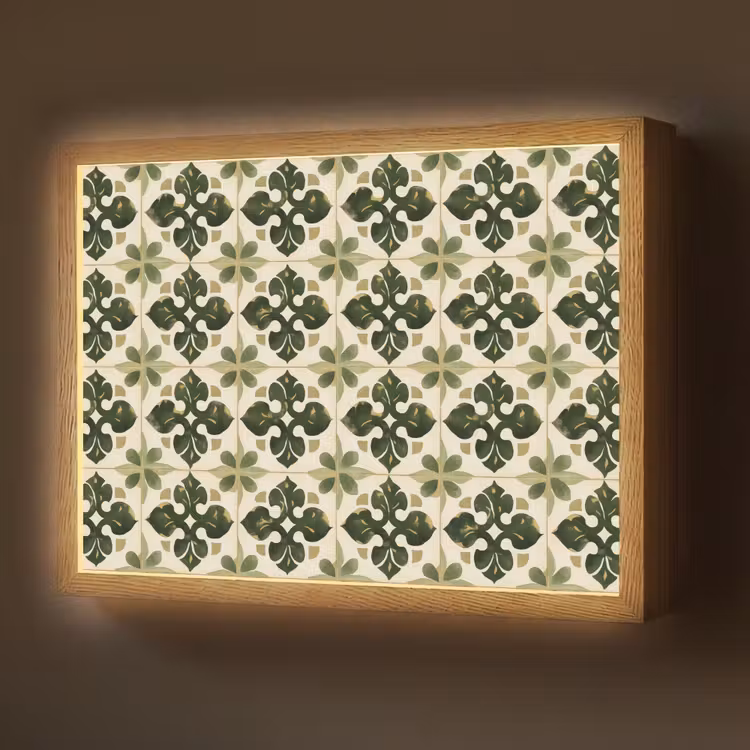 Lightbox - Wandlamp - Patroon - Tegel - Groen — 1