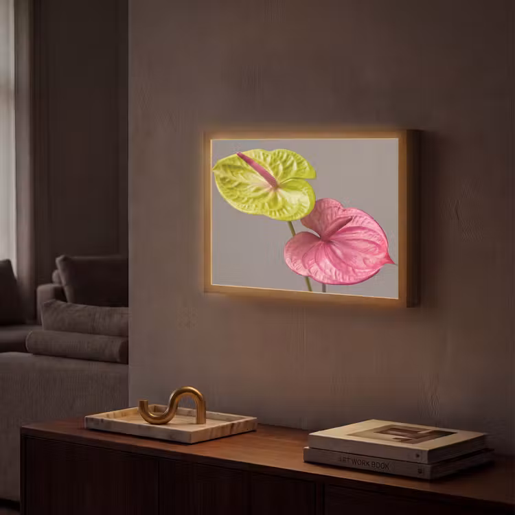 Lightbox - Wandlamp - Planten - Anthurium - Groen - Roze — 2