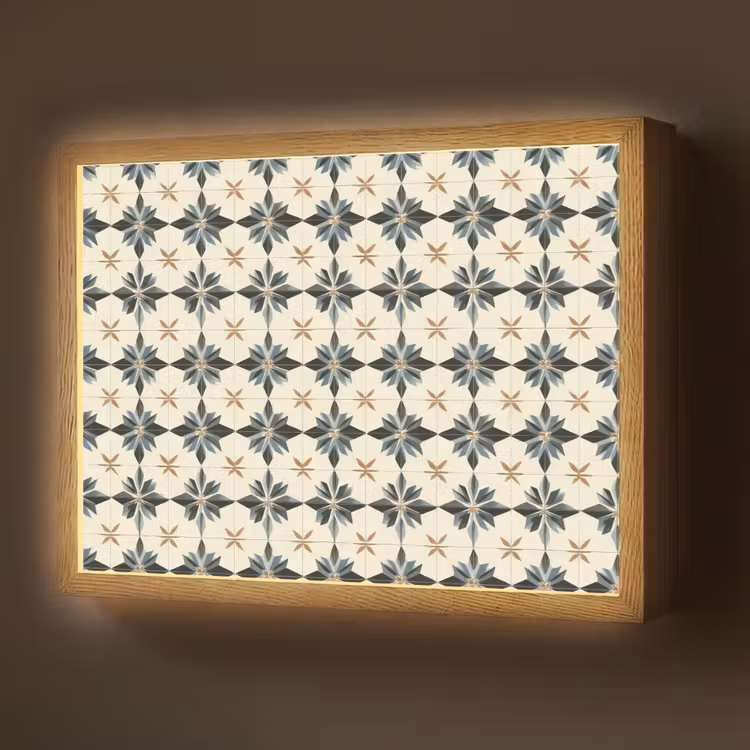 Lightbox - Wandlamp - Sierlijk - Ornament - Blauw — 1