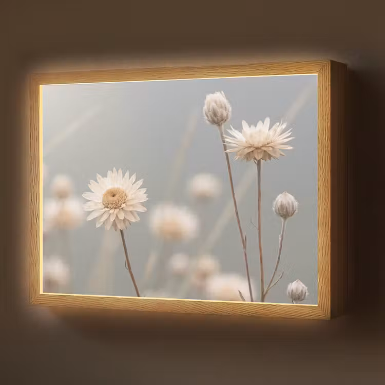 Lightbox - Wandlamp - Strobloemen - Wit - Daglicht — 1