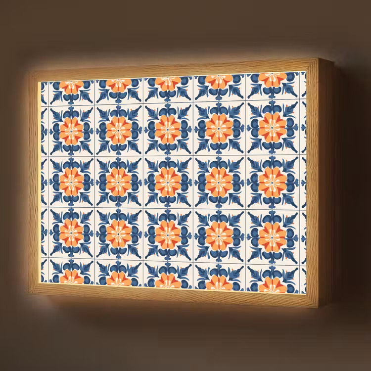 Lightbox - Wandlamp - Traditioneel - Tegel - Oranje — 1
