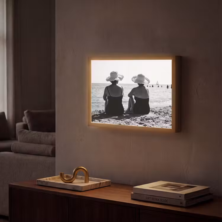 Lightbox - Wandlamp - Vrouwen - Zonnehoed - Strand - Zwart - Wit — 2