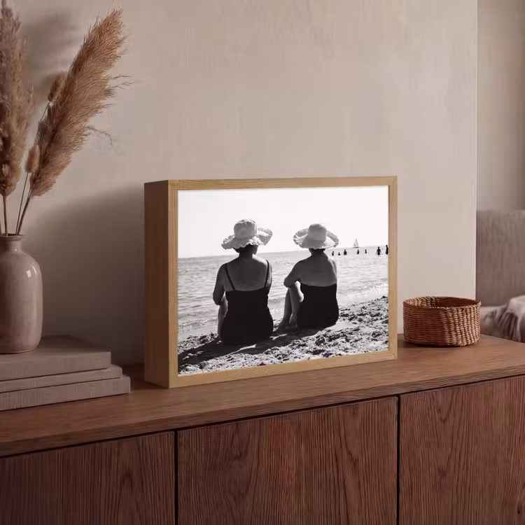 Lightbox - Wandlamp - Vrouwen - Zonnehoed - Strand - Zwart - Wit — 4