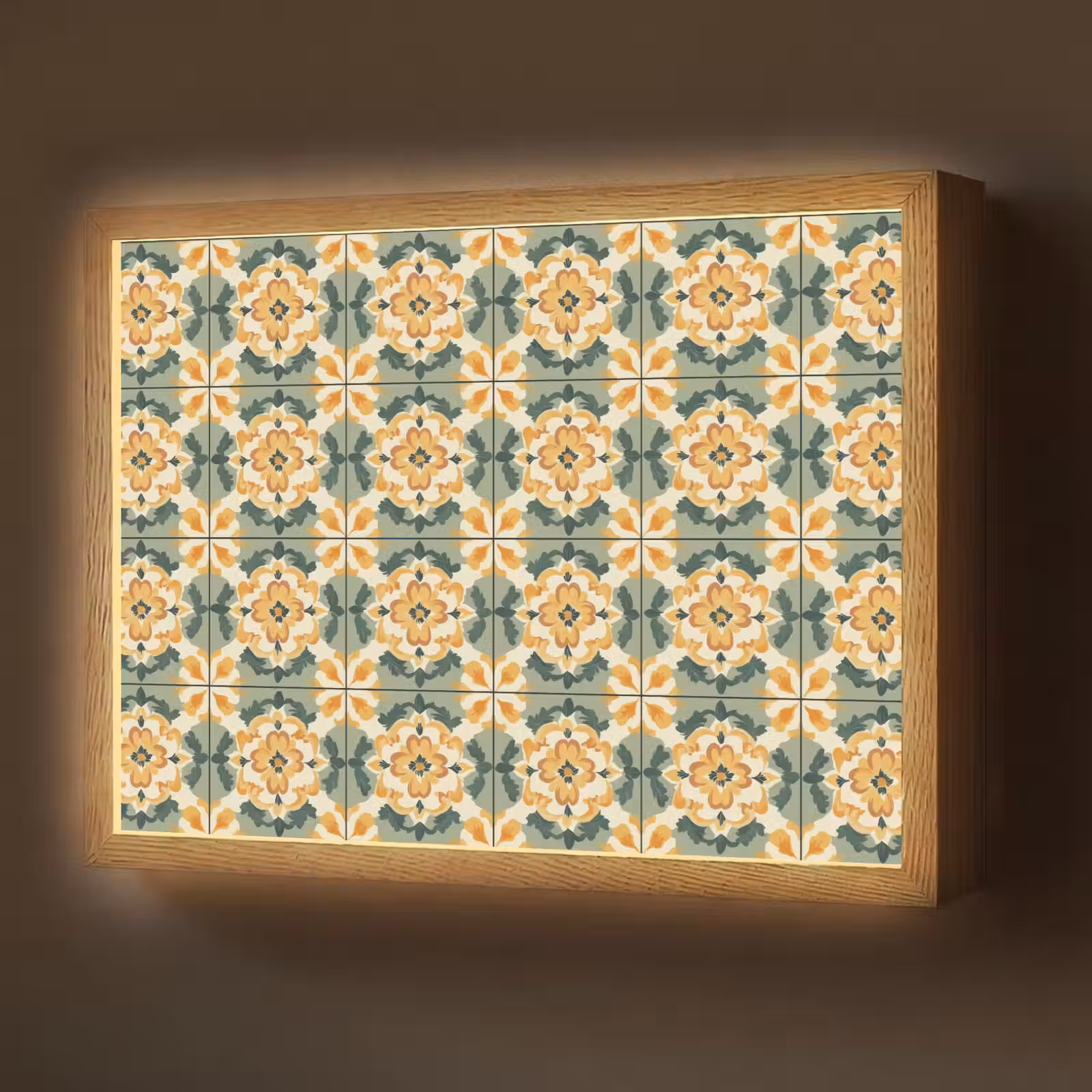 Lightbox - Wandlamp - Keramiek - Verweerd - Kleurrijk — 1