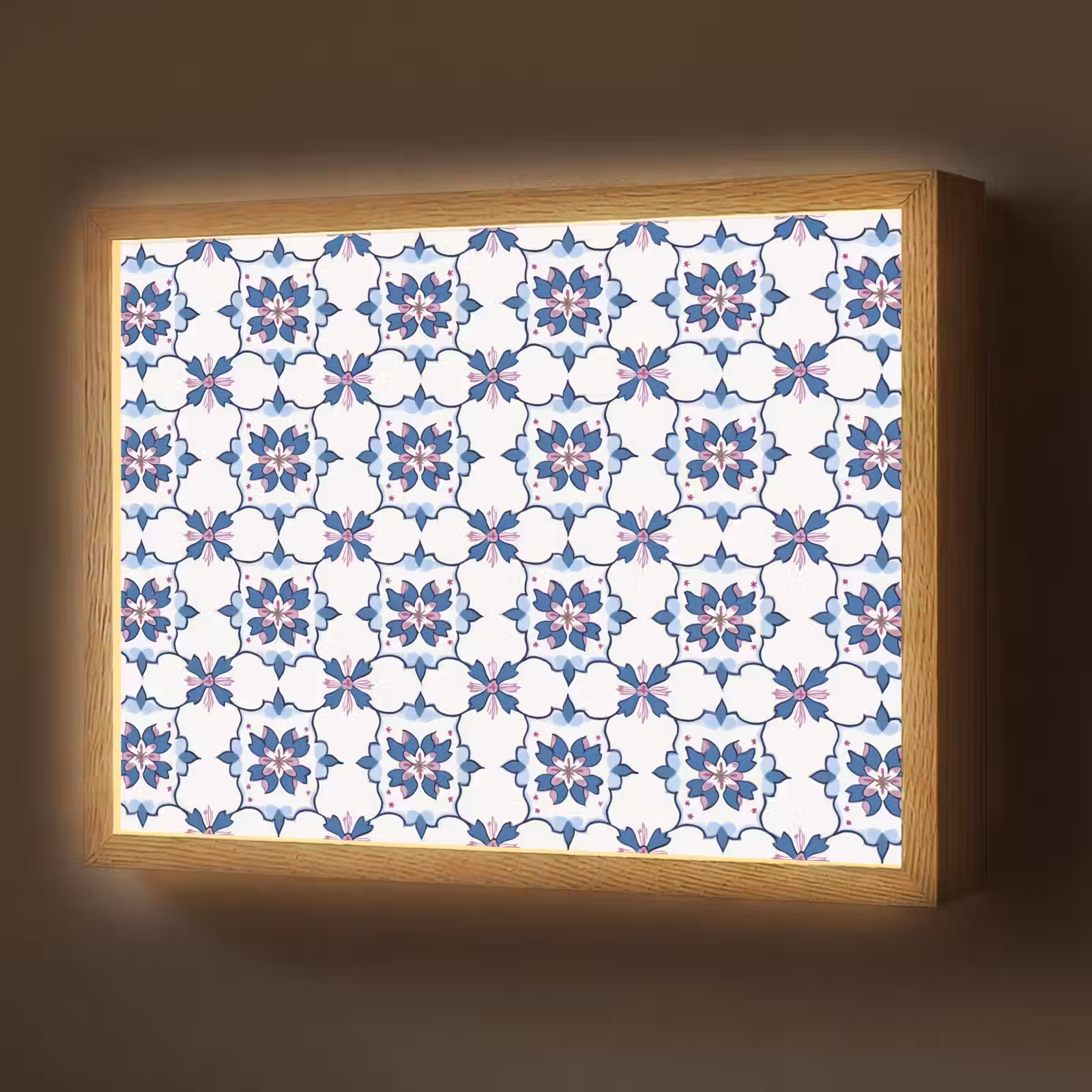 Lightbox - Wandlamp - Modern - Patroon - Blauw - Roze — 1