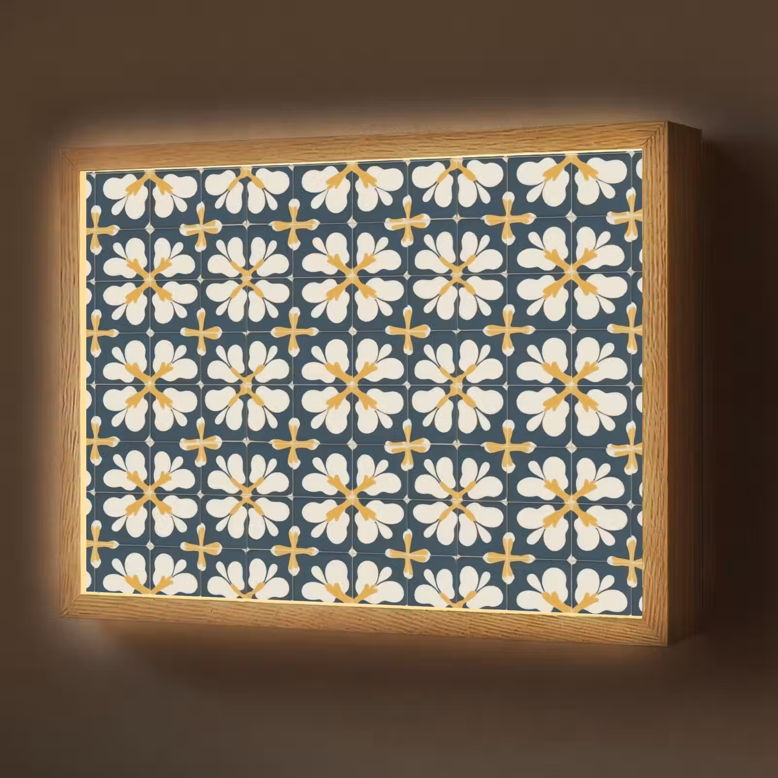 Lightbox - Wandlamp - Motief - Tegel - Okergeel — 1