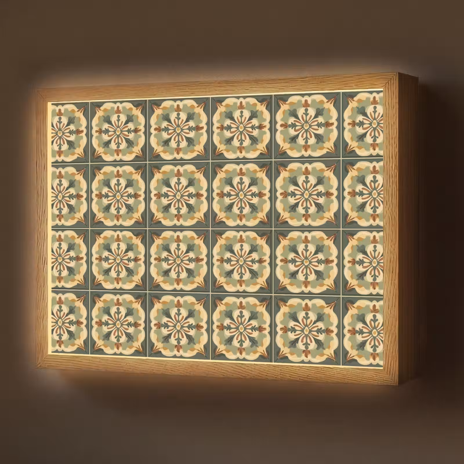 Lightbox - Wandlamp - Ornament - Patroon - Groen — 1