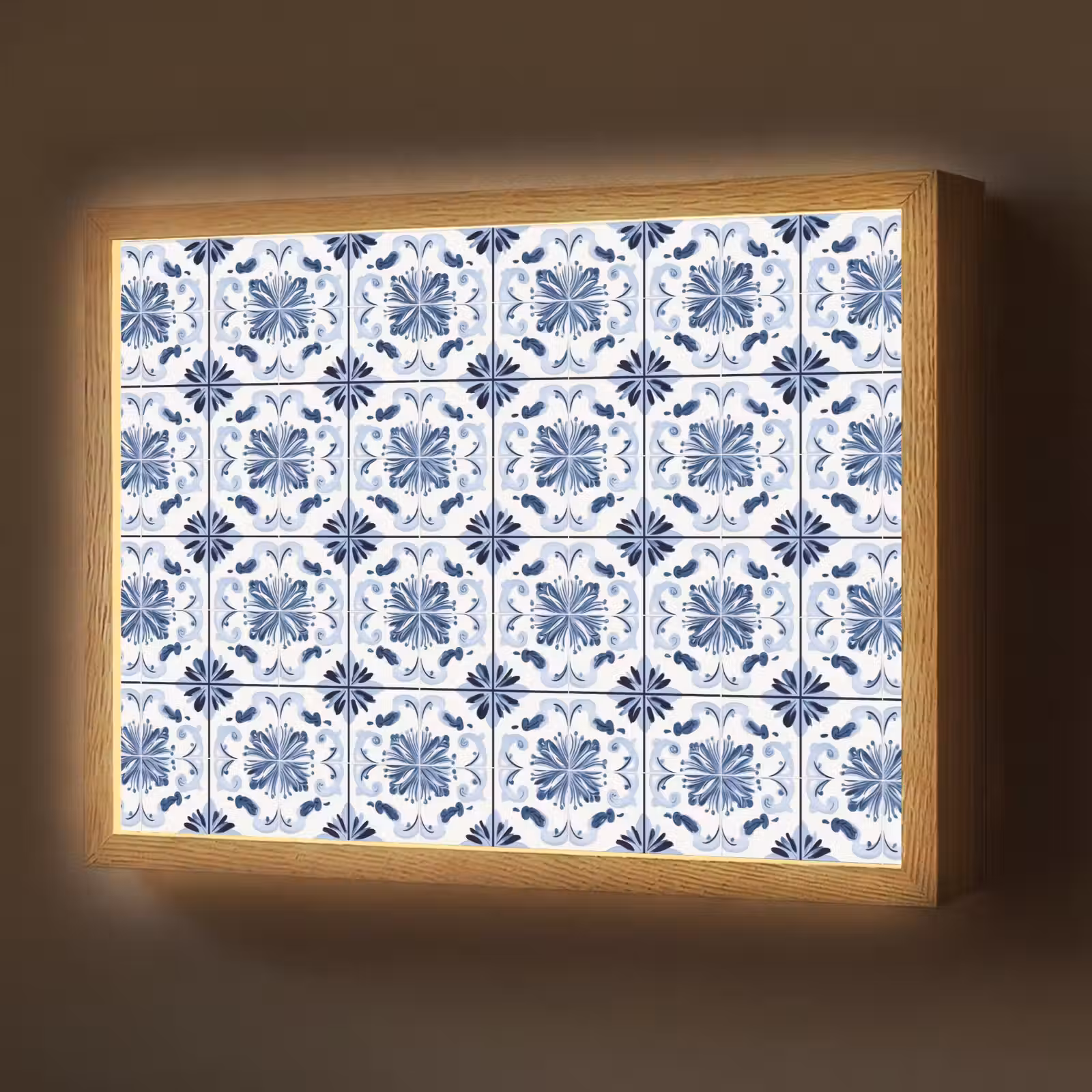 Lightbox - Wandlamp - Patroon - Tegel - Blauw — 1